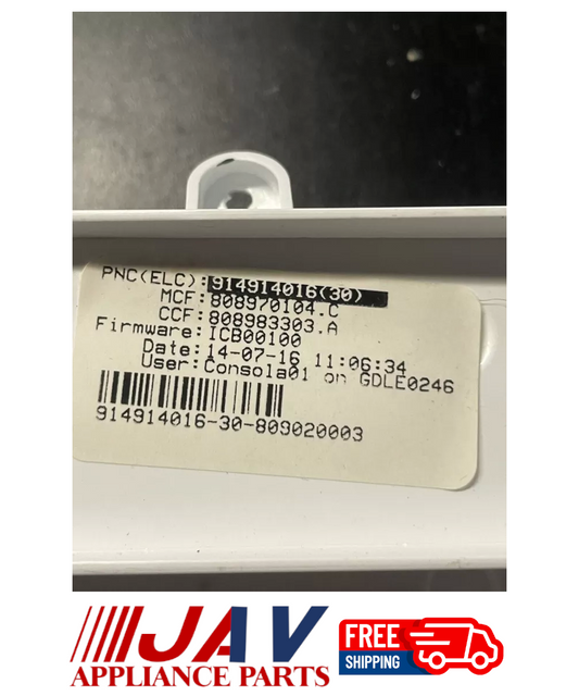  Electrolux Frigidaire Washer Display Control Board INVREF# 872